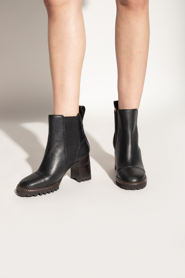 See by chloe black ankle boots on sale